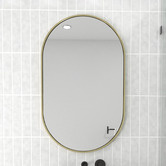 Principle Arc Satin Brass Peyton Oval Stainless Steel Wall Mirror