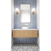 Principle Arc Satin Brass Radius Corner Stainless Steel Wall Mirror