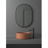 Principle Arc Black Peyton Oval Stainless Steel Wall Mirror