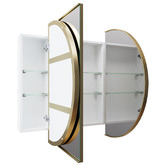 Principle Arc Caleb 3 Door Pill-Shaped Mirror Cabinet