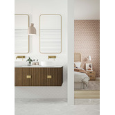 Principle Arc Satin Brass Radius Corner Stainless Steel Wall Mirror