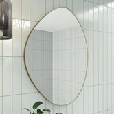 Principle Arc 90cm Satin Brass Monroe Steel Wall Mirror
