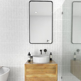 Principle Arc Black Radius Corner Stainless Steel Wall Mirror