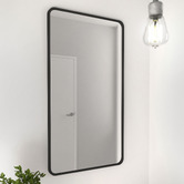 Principle Arc Black Radius Corner Stainless Steel Wall Mirror