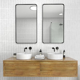Principle Arc Black Radius Corner Stainless Steel Wall Mirror