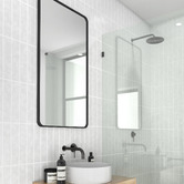 Principle Arc Black Radius Corner Stainless Steel Wall Mirror