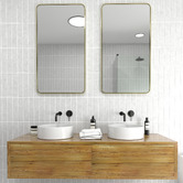 Principle Arc Satin Brass Radius Corner Stainless Steel Wall Mirror