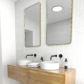 Principle Arc Satin Brass Radius Corner Stainless Steel Wall Mirror