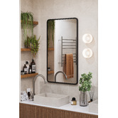 Principle Arc Black Radius Corner Stainless Steel Wall Mirror