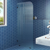 Principle Arc Dallas 1100 x 2000mm Frameless Fluted Glass Shower Screen Panel