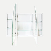 Principle Arc Ava 1200mm Arch Frameless Mirrored Shaving Cabinet with Glass Shelves