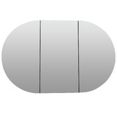 Principle Arc Ava 1200mm White Oval Mirrored Shaving Cabinet with Glass Shelves