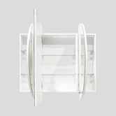 Principle Arc Ava 1200mm White Oval Mirrored Shaving Cabinet with Glass Shelves