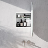 Principle Arc Ava 560mm White Pill Shaving Cabinet with Glass Shelf