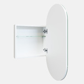 Principle Arc Ava 560mm White Pill Shaving Cabinet with Glass Shelf