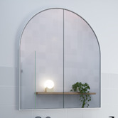 Principle Arc Ava 760mm Arch Mirrored Shaving Cabinet with Glass Shelves