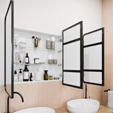 Principle Arc Ava 1200mm Mirrored Shaving Cabinet with Glass Shelves