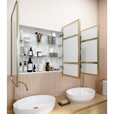 Principle Arc Ava 1200mm Mirrored Shaving Cabinet with Glass Shelves