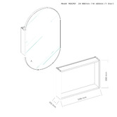 Principle Arc Caleb 560mm White Pill Shaving Cabinet