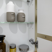 Principle Arc Ava 1200mm Mirrored Shaving Cabinet with Glass Shelves