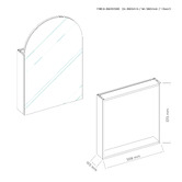 Principle Arc Ava 560mm Arch Frameless Mirrored Shaving Cabinet with Glass Shelf