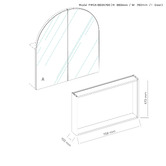 Principle Arc Ava 760mm Arch Frameless Mirrored Shaving Cabinet with Glass Shelf