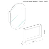 Principle Arc Ava 560mm White Pill Shaving Cabinet with Glass Shelf