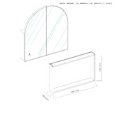 Principle Arc Ava 760mm Arch Mirrored Shaving Cabinet with Glass Shelves