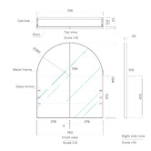 Principle Arc Ava 760mm Arch Mirrored Shaving Cabinet with Glass Shelves