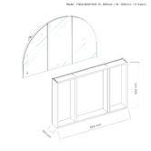 Principle Arc Ava 1200mm Arch Frameless Mirrored Shaving Cabinet with Glass Shelves