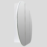 Principle Arc Ava 1200mm White Oval Mirrored Shaving Cabinet with Glass Shelves