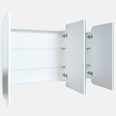 Principle Arc Ava 1200mm Frameless Mirrored Shaving Cabinet with Glass Shelves