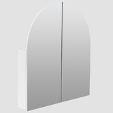 Principle Arc Ava 760mm Arch Frameless Mirrored Shaving Cabinet with Glass Shelf