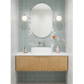 Principle Arc White Peyton Oval Stainless Steel Wall Mirror