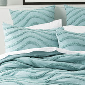 Chiswick Living Aqua Wave Cotton Quilt Cover Set