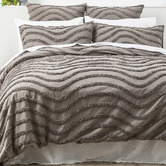 Chiswick Living Grey Wave Cotton Quilt Cover Set