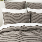 Chiswick Living Grey Wave Cotton Quilt Cover Set