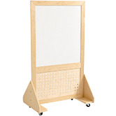 Zen Home Jooyes Mobile Magnetic Whiteboard with Pegboard