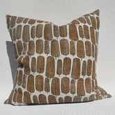 Macey &amp; Moore Artisan Block Printed Feather French Linen Cushion