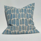 Macey &amp; Moore Artisan Block Printed Feather French Linen Cushion