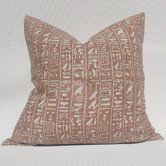Macey &amp; Moore Red Clay Hieroglyphs French Linen Cushion