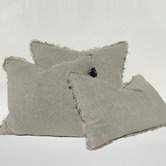 Macey &amp; Moore Matera Rectangular Stonewashed French Linen Cushion
