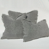 Macey &amp; Moore Matera Rectangular Stonewashed French Linen Cushion