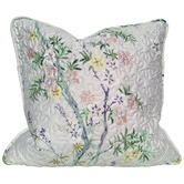 Macey &amp; Moore Oriental Garden Cottage Core Cotton Quilted Cushion