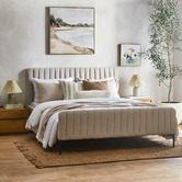 Macey &amp; Moore Stripe Cara Pure French Linen Cushion