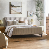 Macey &amp; Moore Stripe Cara Pure French Linen Cushion