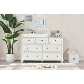 Project Kindy Furniture White Luxe 7 Drawer Change Table