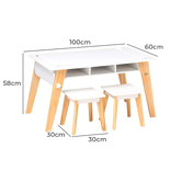 Project Kindy Furniture All 4 Kids 2 Seater Joey Table &amp; Stools Set