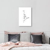 Lotus &amp; Fawn Kiss Line Stretched Canvas Wall Art