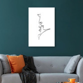 Lotus &amp; Fawn Kiss Line Stretched Canvas Wall Art